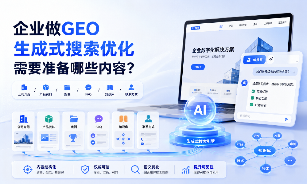 企业做GEO生成式搜索优化需要准备哪些内容？